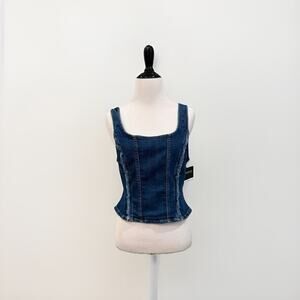 Lee Jeans Bustier Top Women’s Small Denim Western Cowgirl Boho NEW